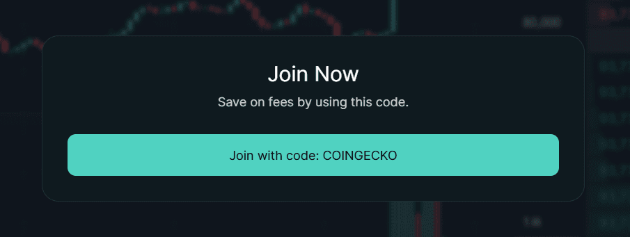 Hyperliquid's Join Now dialog with the button "Join with code: COINGECKO"